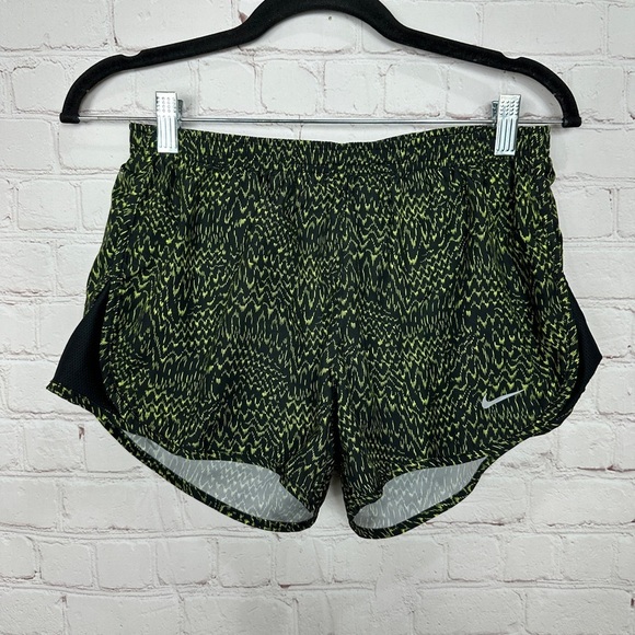 Nike Running Womens black yellow Lined Running Work Out Athletic Shorts Sz S GUC - Picture 1 of 5